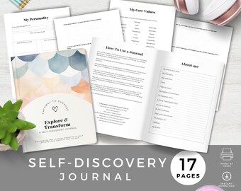 Teen Journal Prompts for Self-Discovery, Daily Journaling Pages for Students, Self-Esteem Workbook, Mental Health Resource, Self Care