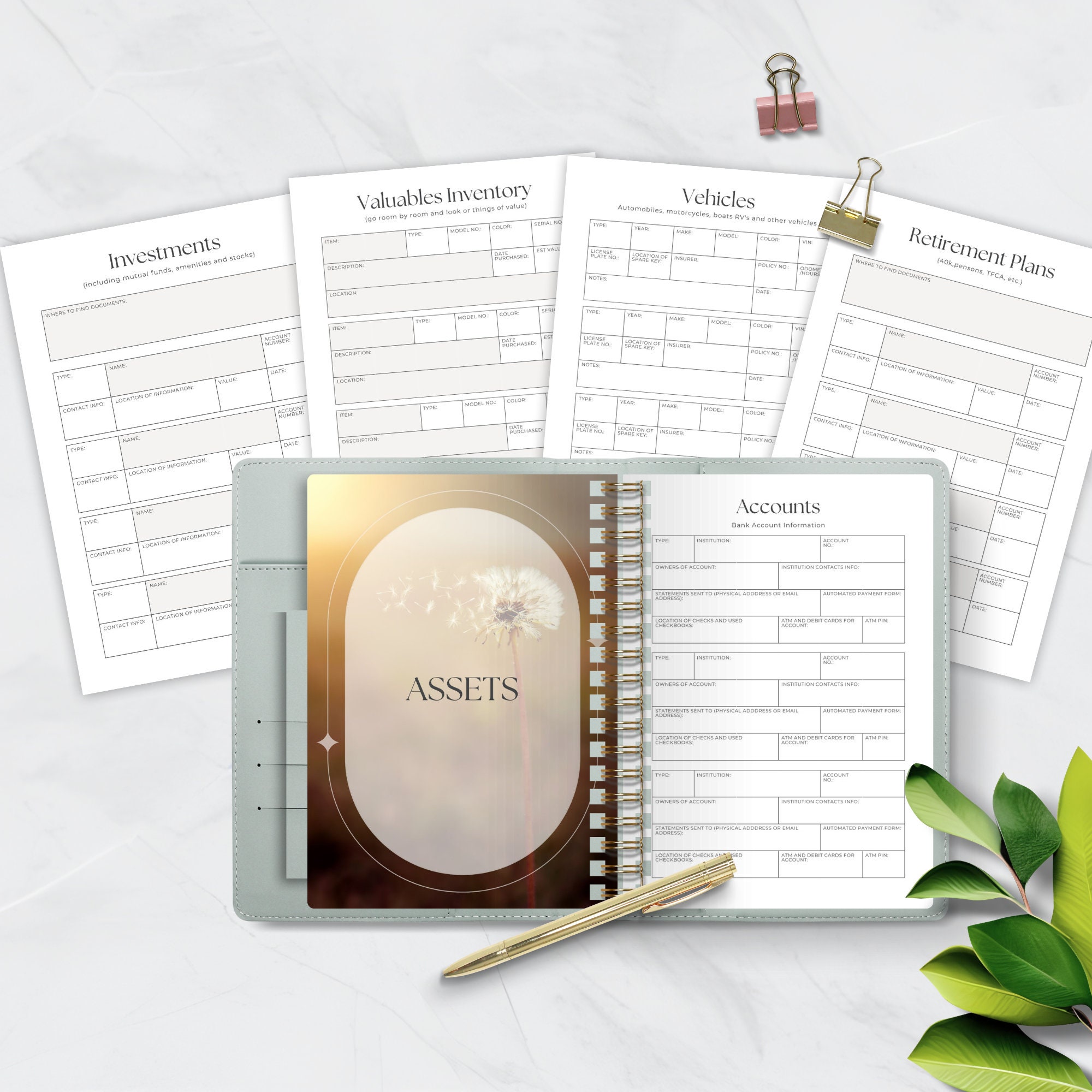 End of Life Planner, Printable What If Organizer, Just in Case Binder ...