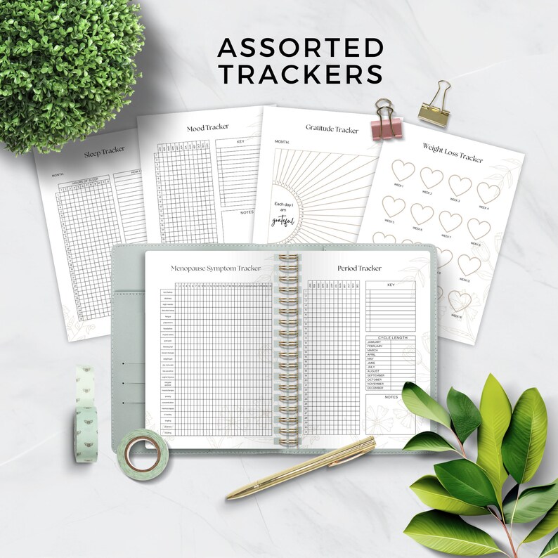 Menopause Journal for Wellbeing, Women's Health Trackers and Workbook