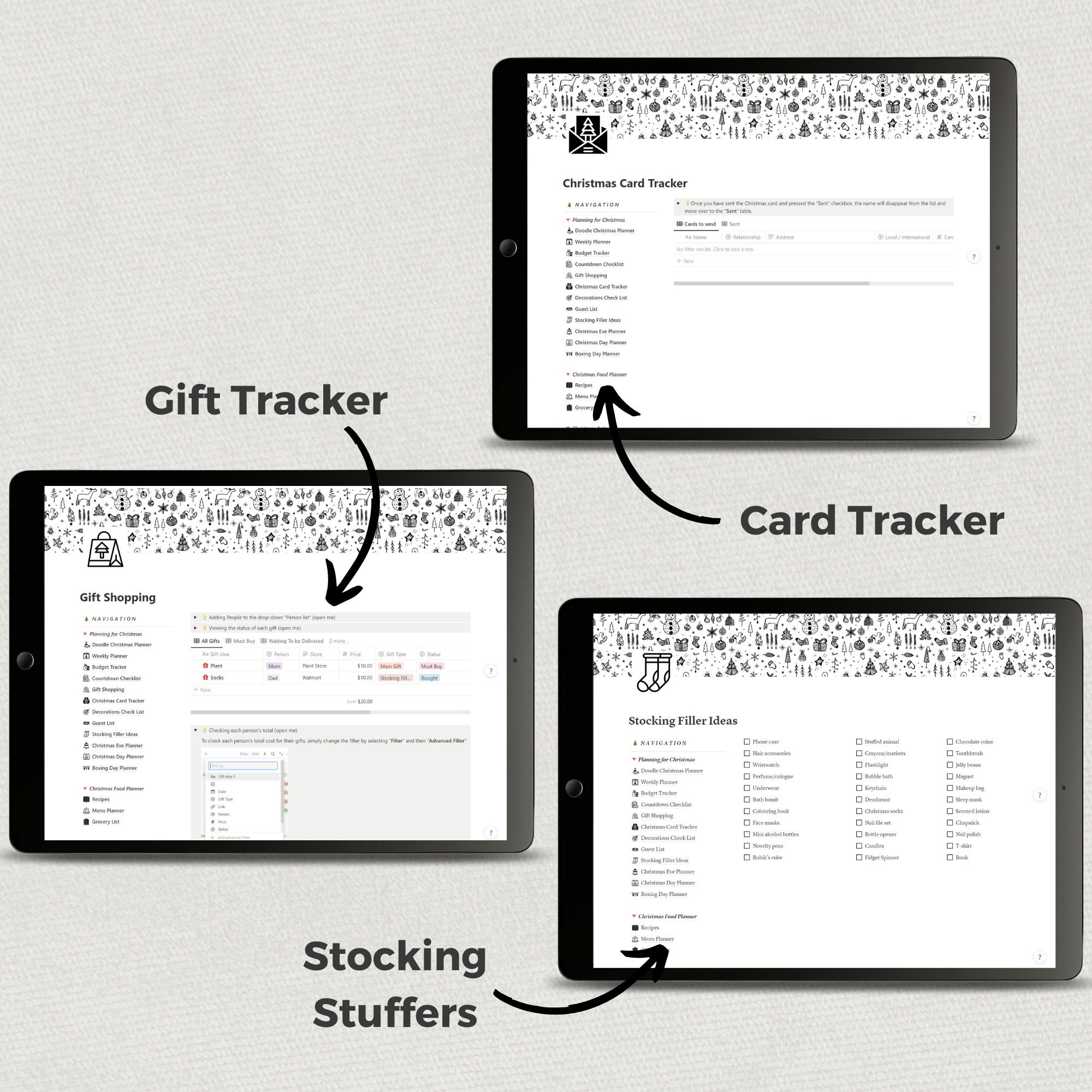 Notion Template for Christmas, Digital Holiday Gift & Budget Tracker ...