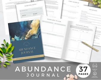 Money Abundance Journal, Manifesting Wealth Planner, Manifestation Cheque/Checks, Mindset & Affirmations, 369 Method, Guided Journaling