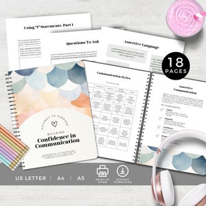 Communication Skills for Teens, Workbook Activities for Effective Self-Expression, Assertive Language Journal, Social Skills Worksheets