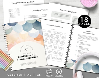 Communication Skills for Teens, Workbook Activities for Effective Self-Expression, Assertive Language Journal, Social Skills Worksheets