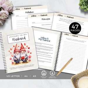 Cartas a mi esposo, Diario de parejas con indicaciones, Regalo de aniversario de bodas en papel, Actividad nocturna de cita, Comunicación matrimonial, Gnomos GN1