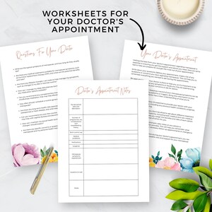 May include: Two printable worksheets to help you prepare for a doctor's appointment about menopause. The first worksheet is titled "Questions for Your Doctor" and includes questions about symptoms, treatments, and lifestyle changes. The second worksheet is titled "Doctor's Appointment Notes" and includes sections for recording information about your medical history, medications, and symptoms.