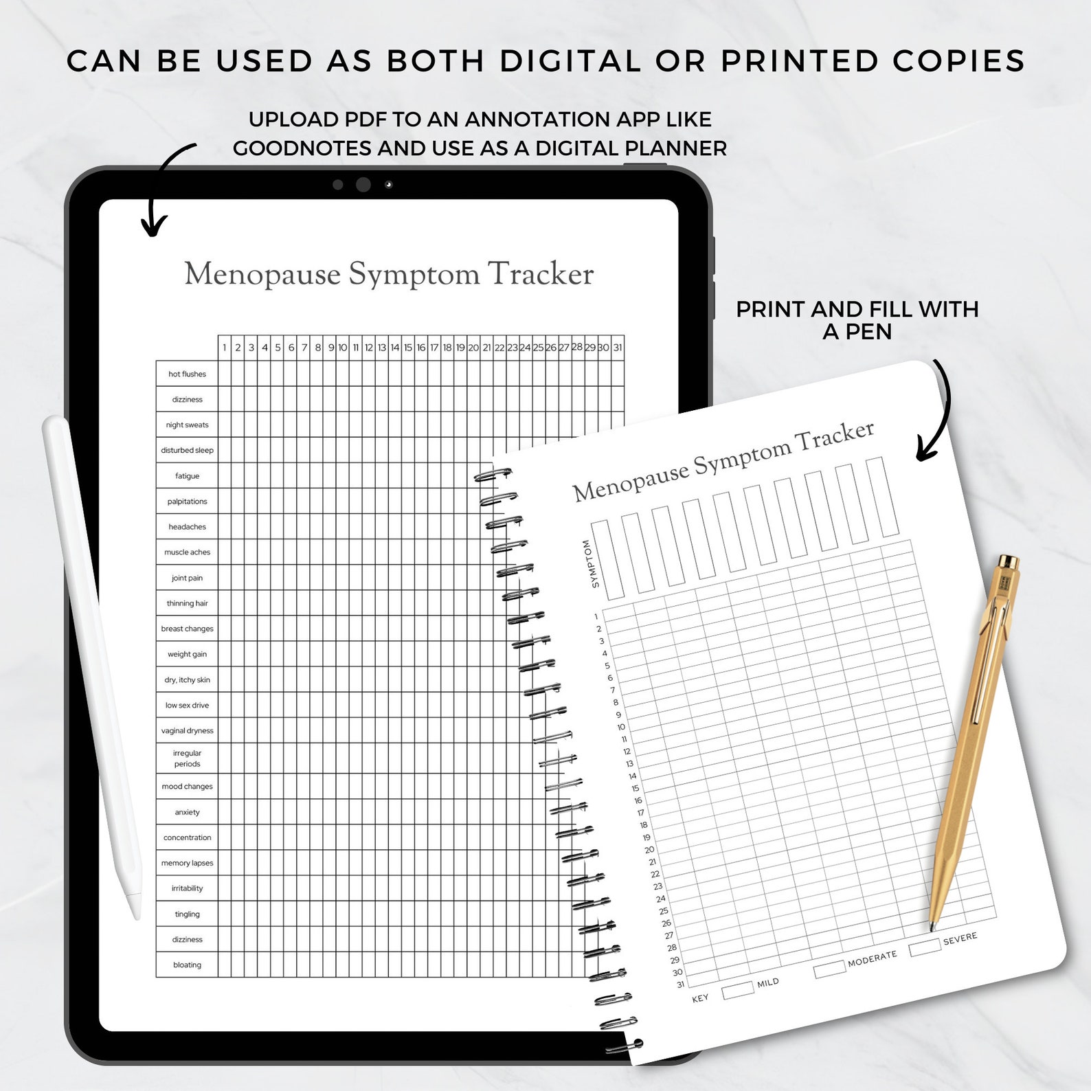 Health Trackers for Menopause, Symptoms & Sleep Log, Mood and Gratitude ...