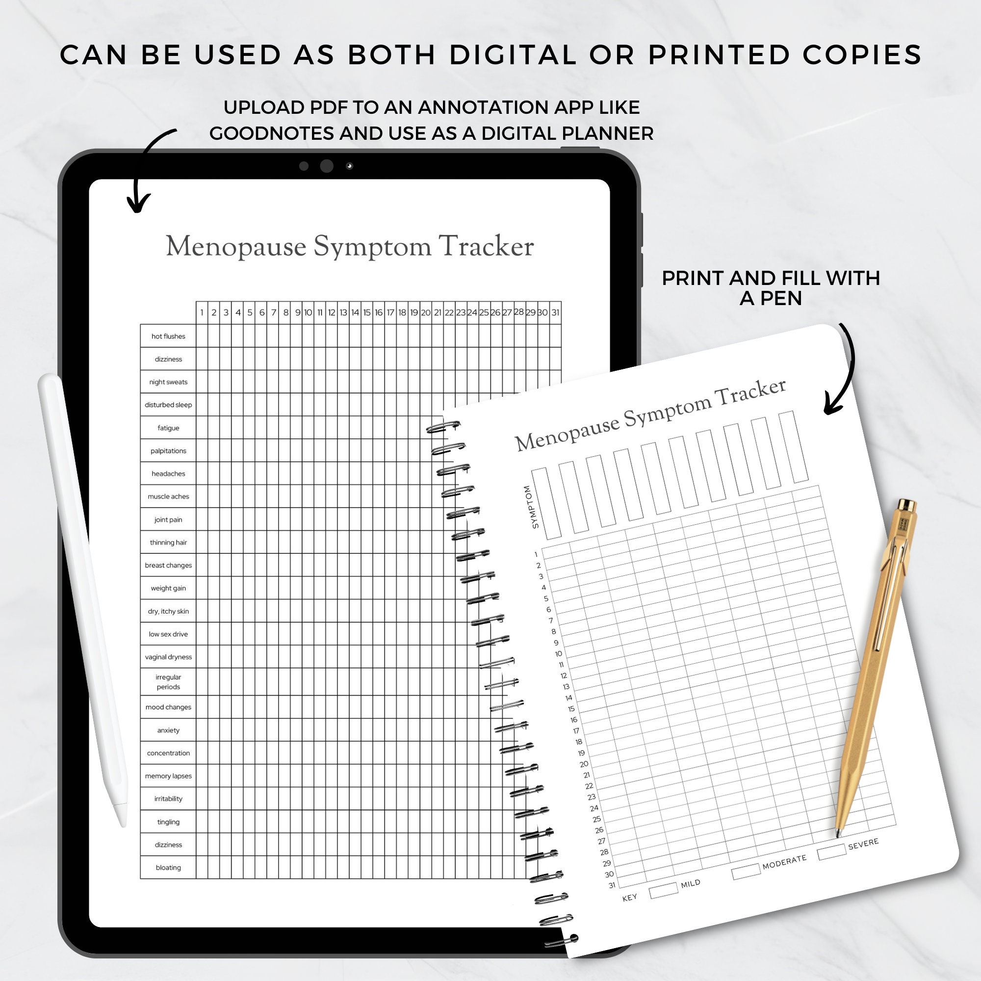 Health Trackers for Menopause, Symptoms & Sleep Log, Mood and Gratitude ...