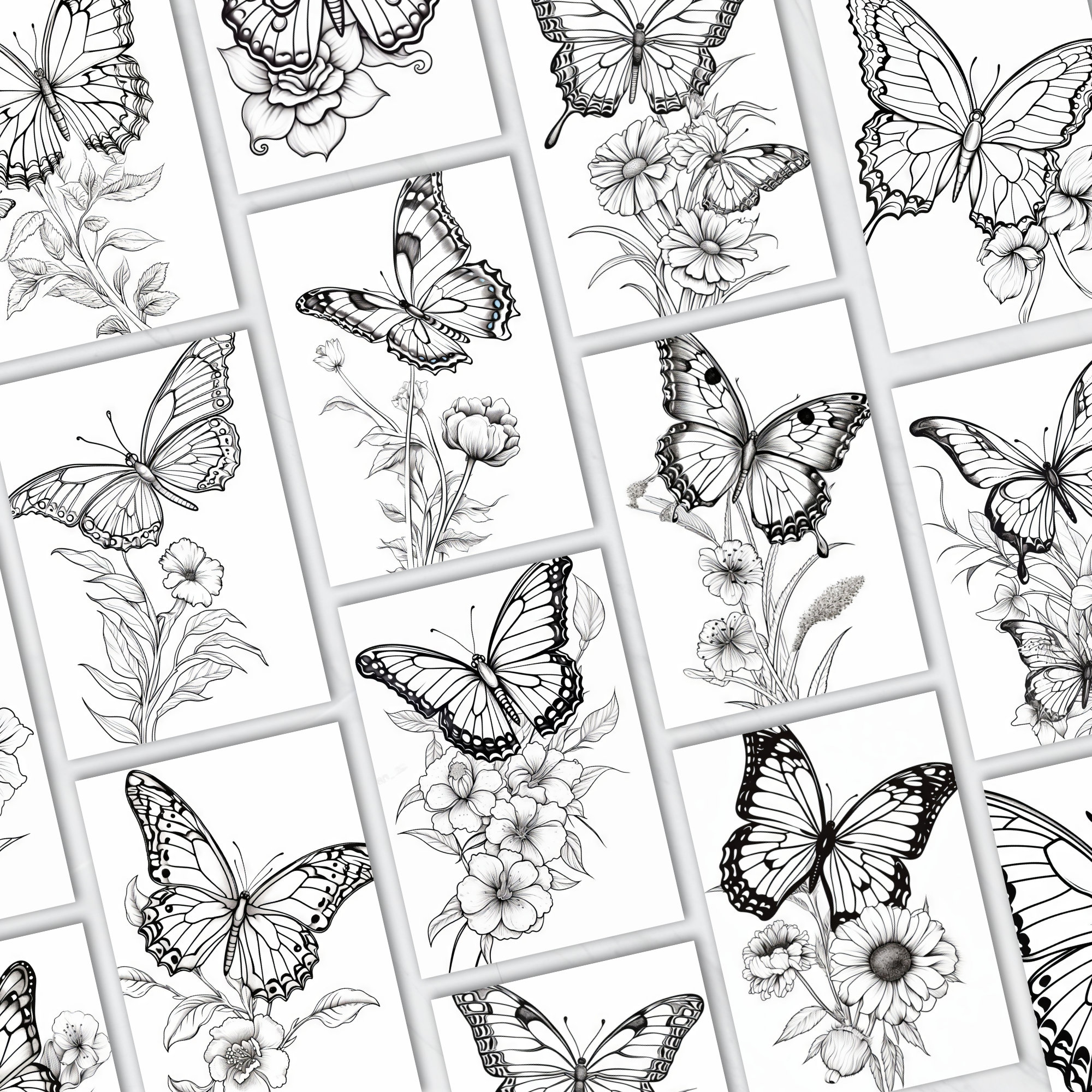 Butterfly Coloring Sheets Printable for Mindfulness and Relaxation