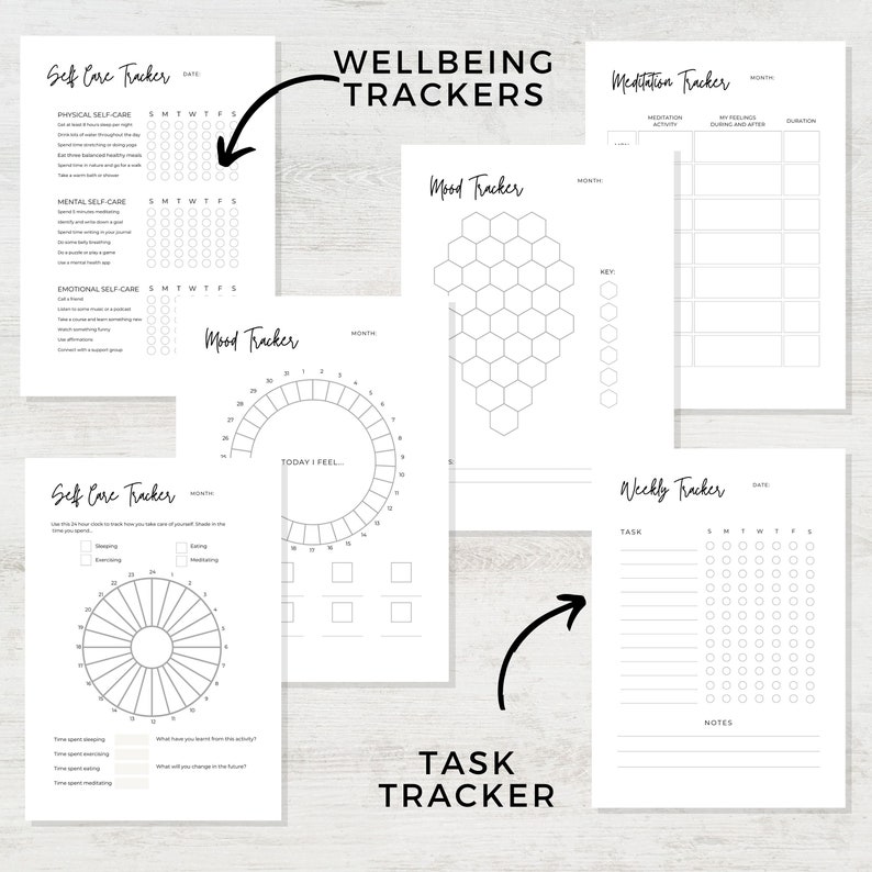 Printable Health Trackers for Menopause Symptoms, Periods, Mood, Sleep, Habits, Self Care, Anxiety Planner, Perimenopause Log, Digital image 3