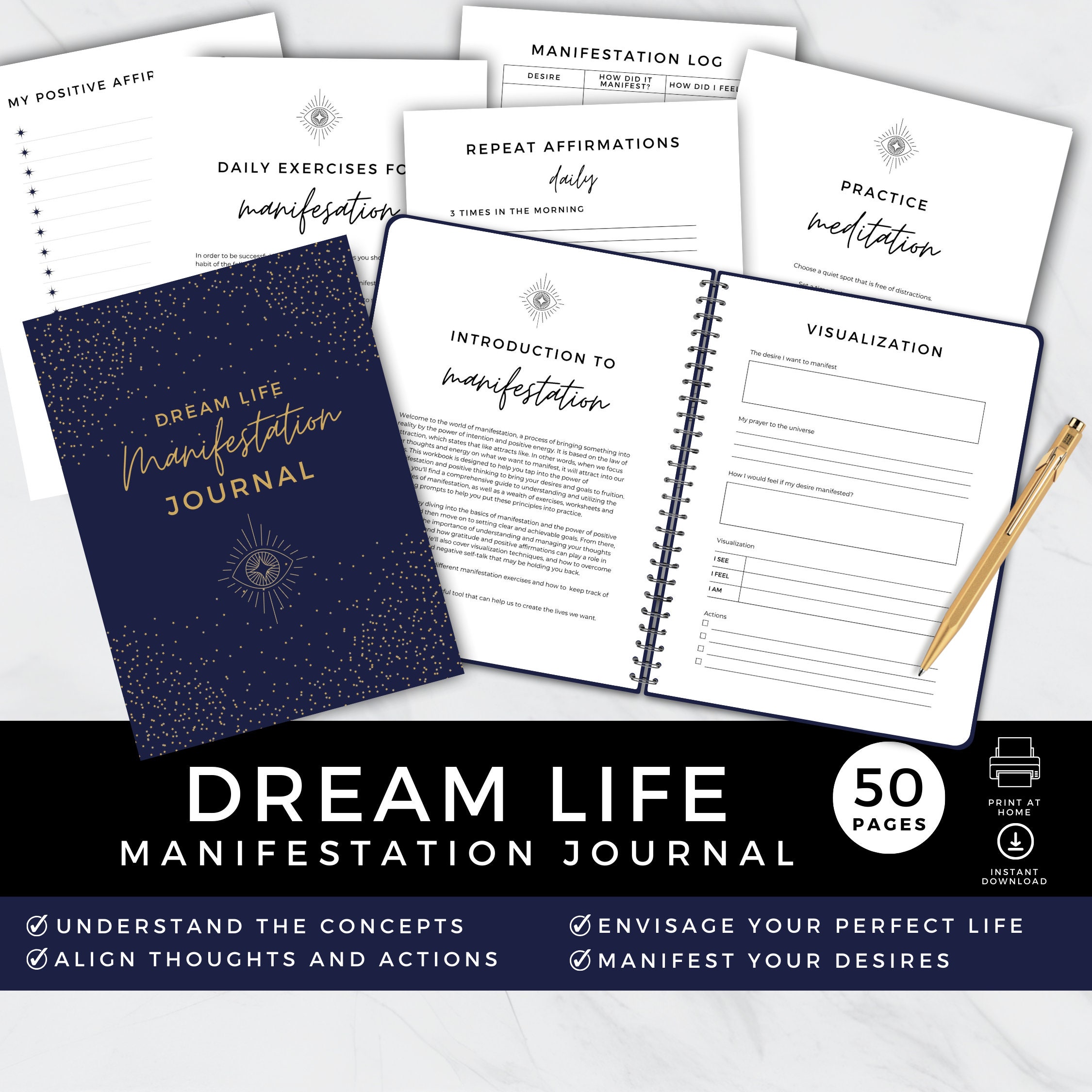 Law of Attraction Manifestation Journal: A Guided Journal for Manifesting  Your Deepest Desires