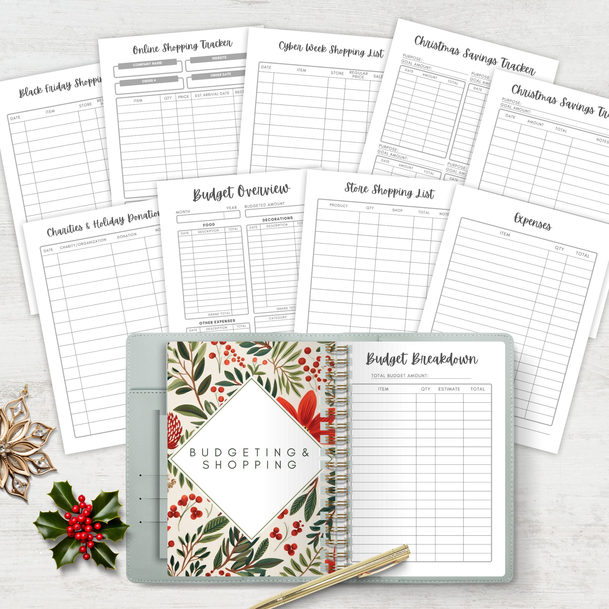 Christmas Gift Budget Template Printable Expenses and Shopping Christmas Gift Budget Template Printable Expenses and Shopping