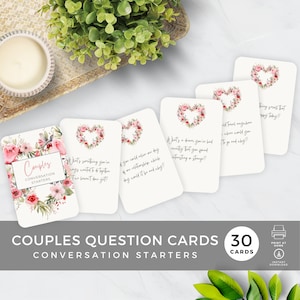 Tarjetas de conversación para parejas, actividad de cita nocturna, iniciadores de preguntas, juego para conocerte, cuestionario sobre relaciones, WR1 imprimible