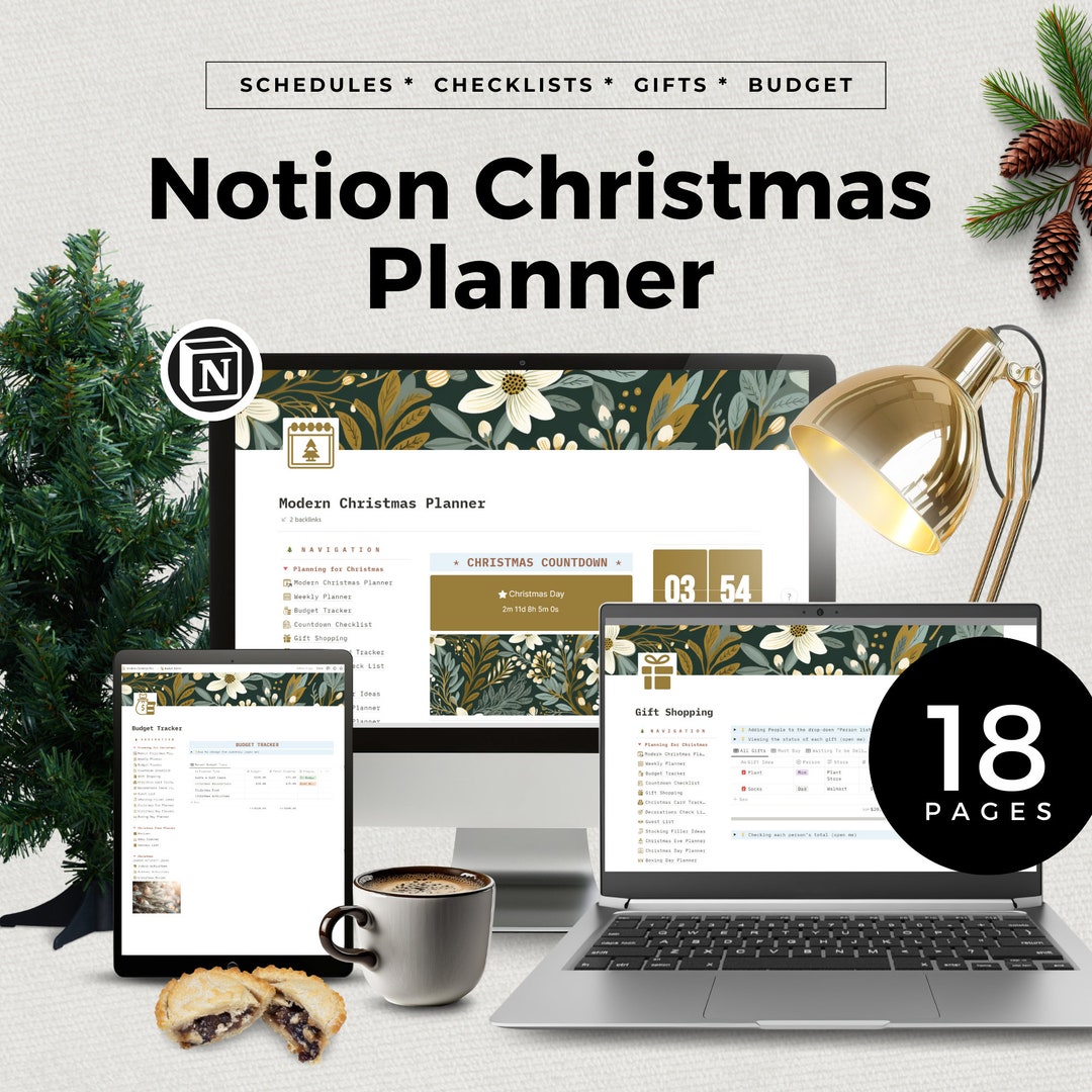 Christmas Notion Template Digital Holiday Gift & Budget Etsy UK