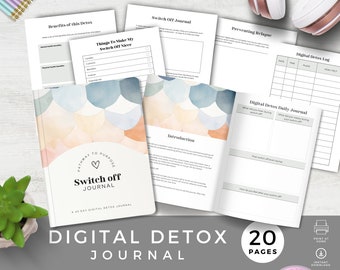 Digital Detox Journal For Teens, Social Media Detox Planner for Students, Daily Challenge, Mental Health Tool, Social Anxiety Therapy