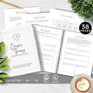 Worksheets for Couples Therapy, CBT Relationship Workbook, Communication & Problem Solving Tools, Marriage Self Help Coaching, Printable PDF