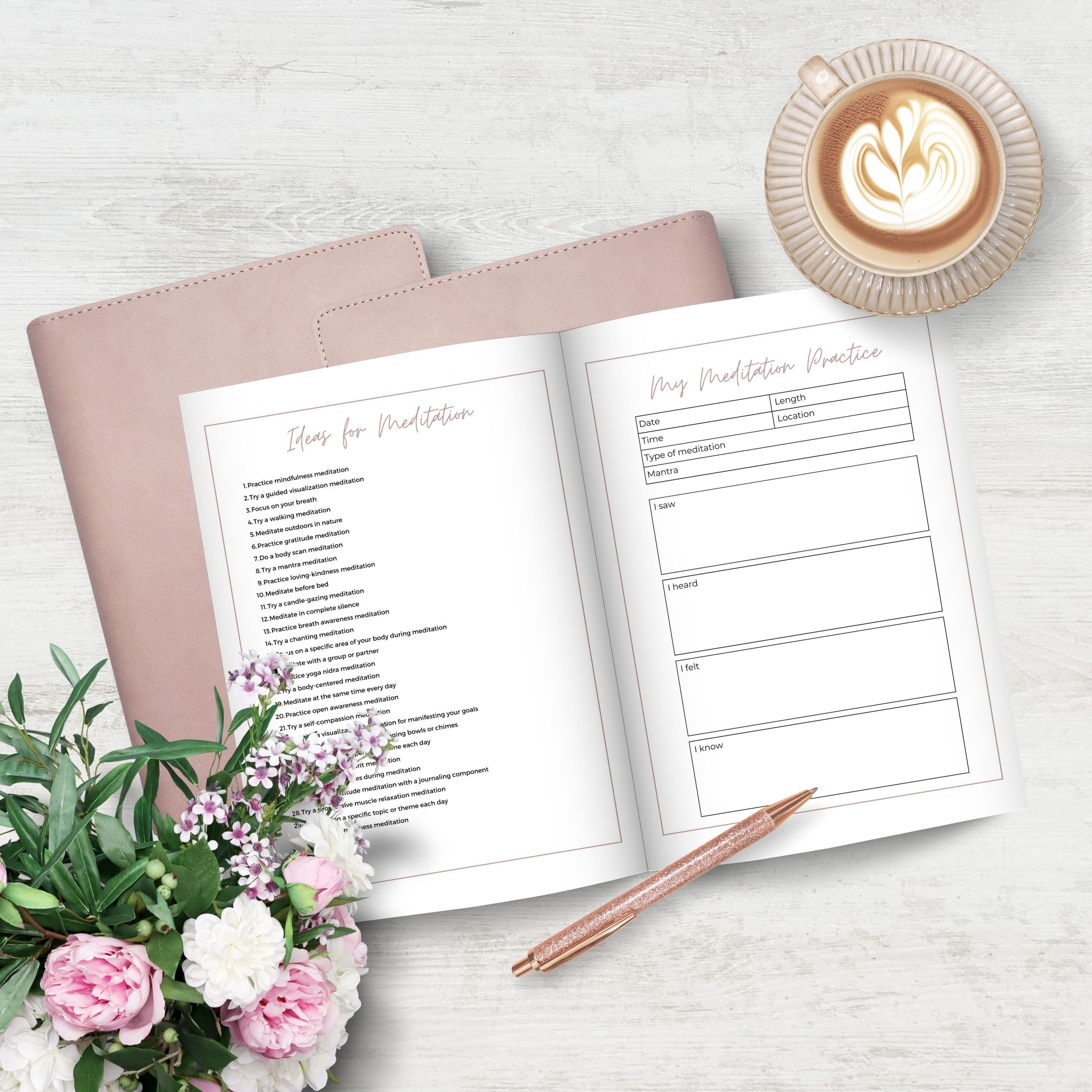 30 Day Meditation Challenge, Printable PDF, Ideas, Journal Template ...