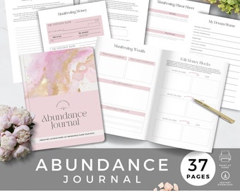 Abundance Planner, Manifesting Wealth Journal, Money Manifestation Cheque/Checks, Mindset & Affirmations, 369 Method, Guided Journaling