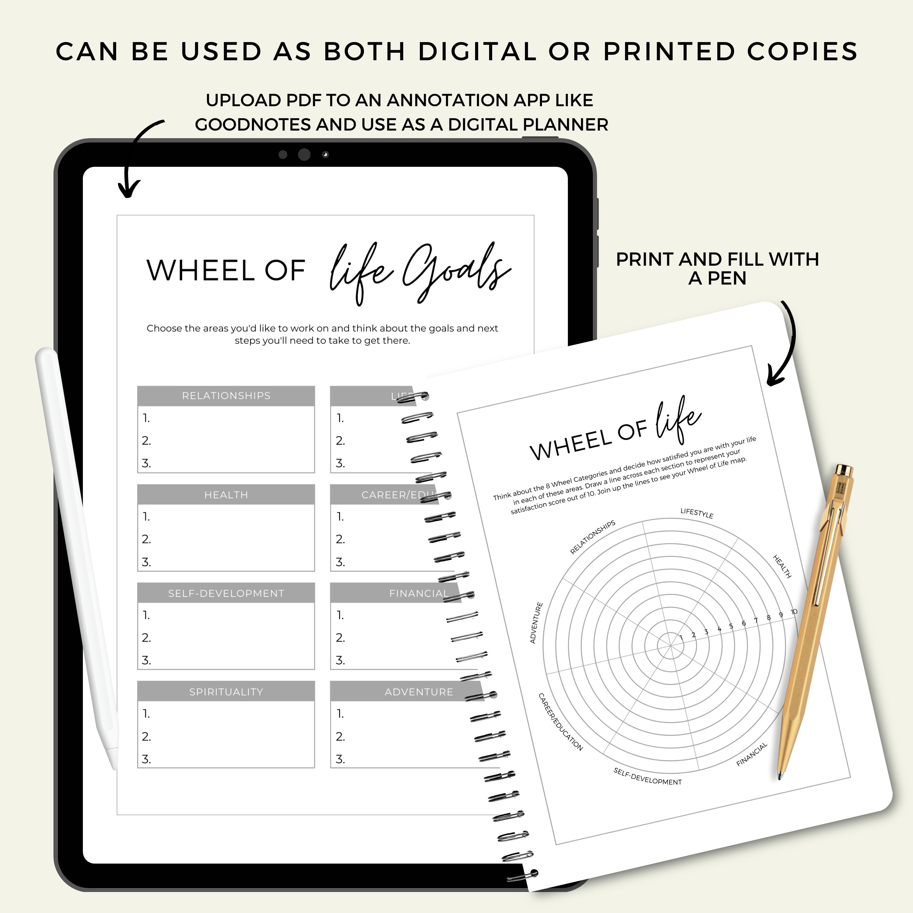 Wheel of Life Template, Goal Setting Worksheets, Level 10 Workbook ...