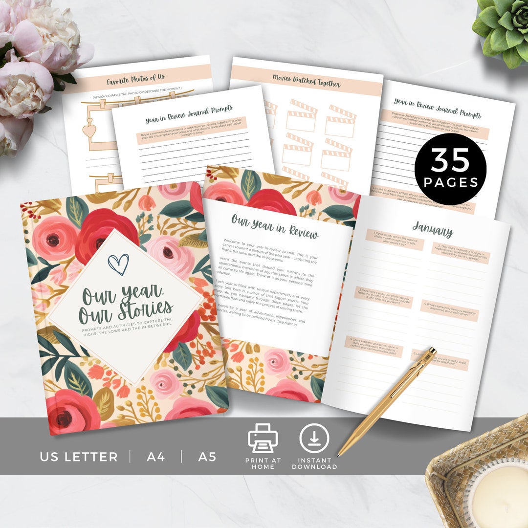 Couples Year In Review Journal Memory Keeping Template Date Night