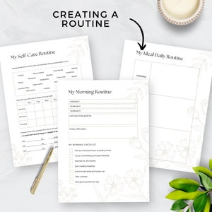 Menopause Self Care Workbook, Printable PDF, Self-Care Ideas, Routines and Checklists, Perimenopause Journal, Wellbeing Worksheets, Digital image 5