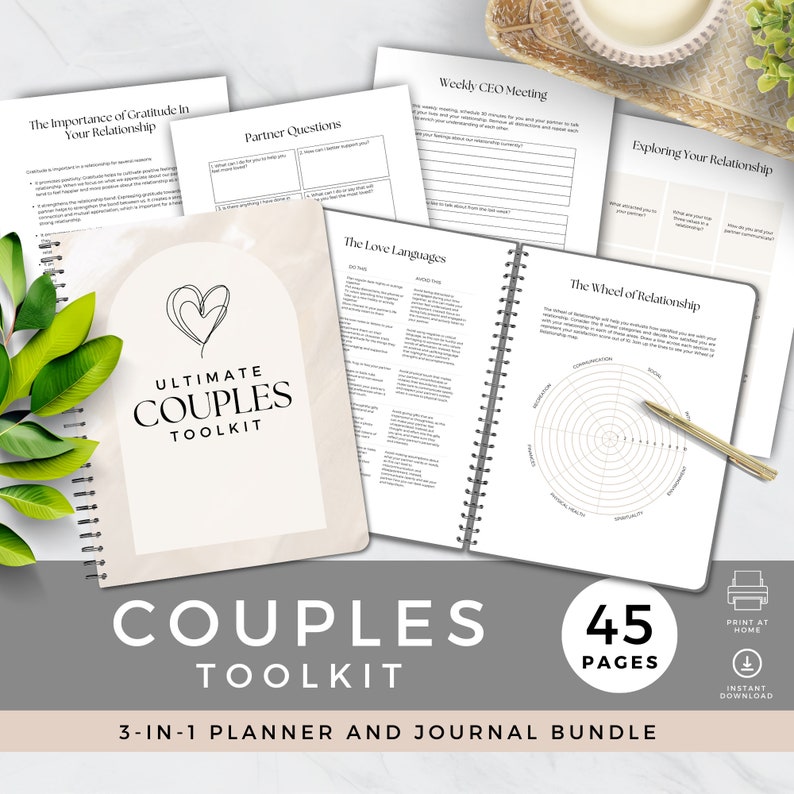 Couples Worksheets, Relationship Goals Planner, Gratitude Journal ...