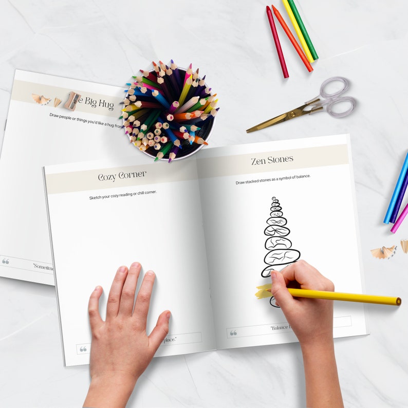 Art Therapy Journal Prompts for Adults, Mindfulness Self Care Activity