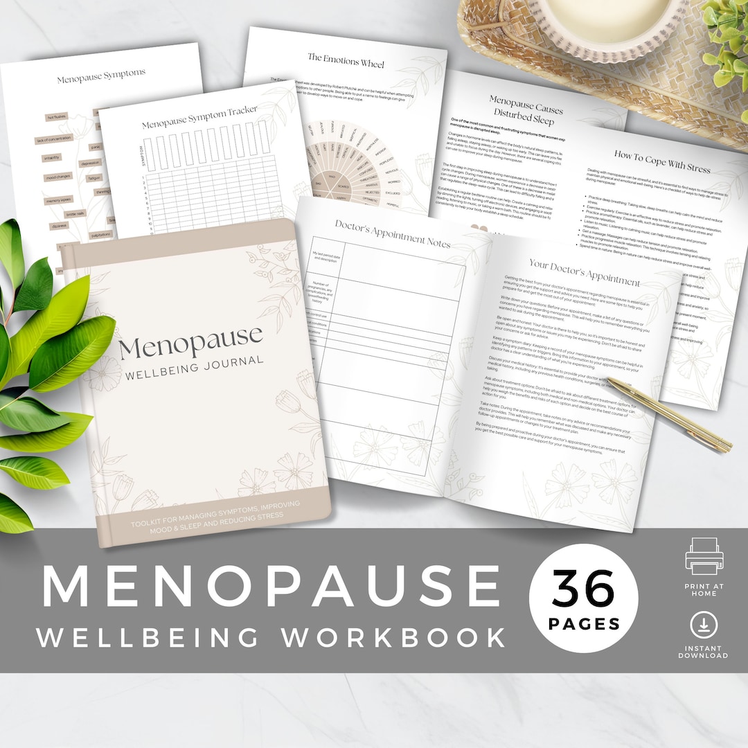 Menopause Journal for Wellbeing, Women's Health Trackers and Workbook