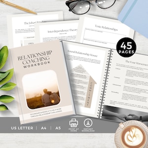 Relationship Coaching Workbook, Couples Therapy Worksheets, Beginners Guide for Coaches, Marriage Self Help Tools & Resources, Printable PDF