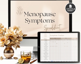 Menopause Symptom Tracker, Google Sheet Spreadsheet, Perimenopause Journal, Womens Health Record, Medical Log, Cycle Template, Chronic Pain