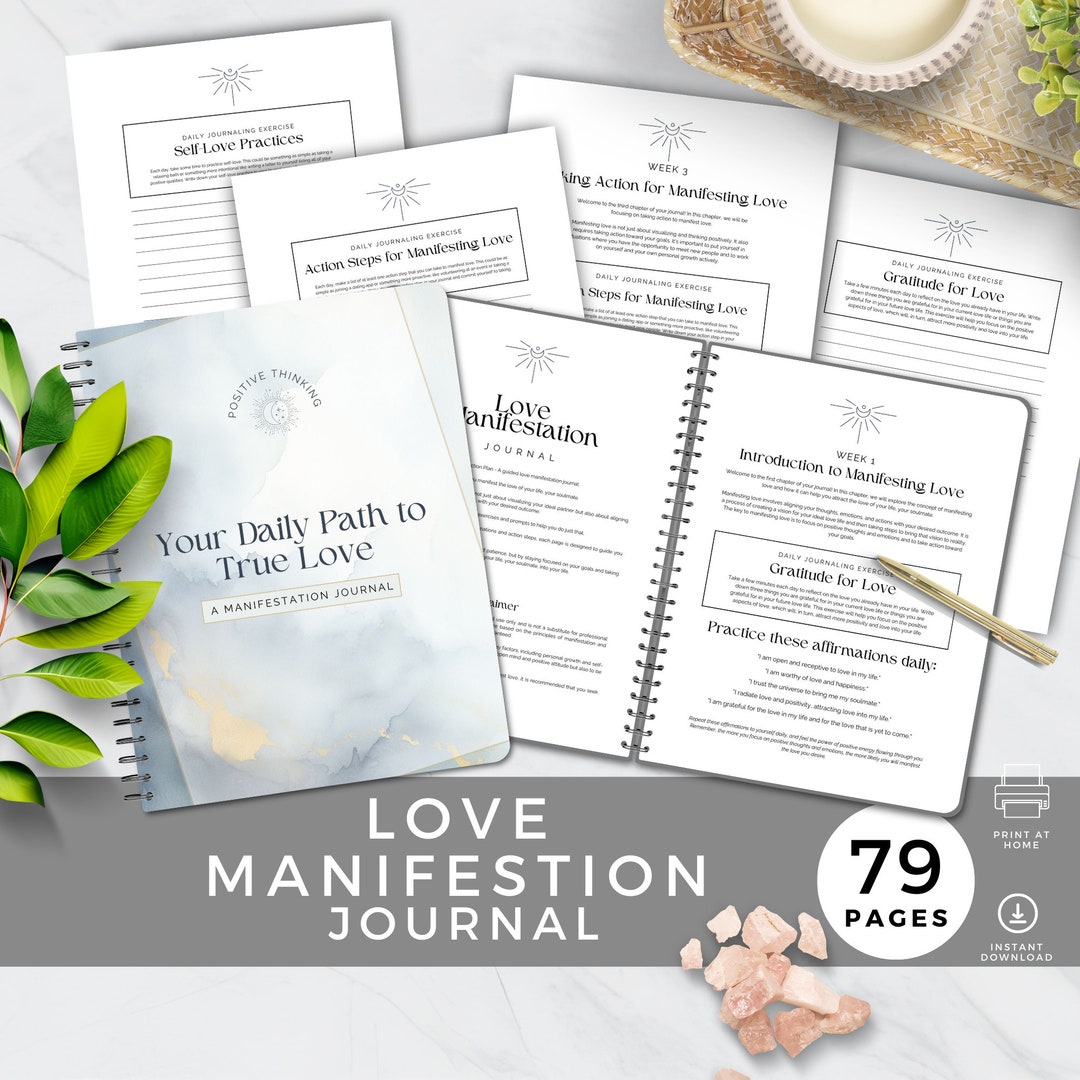 Manifesting Workbook and Journal for Love, Soulmate Attraction Planner, Guided Manifestation ...