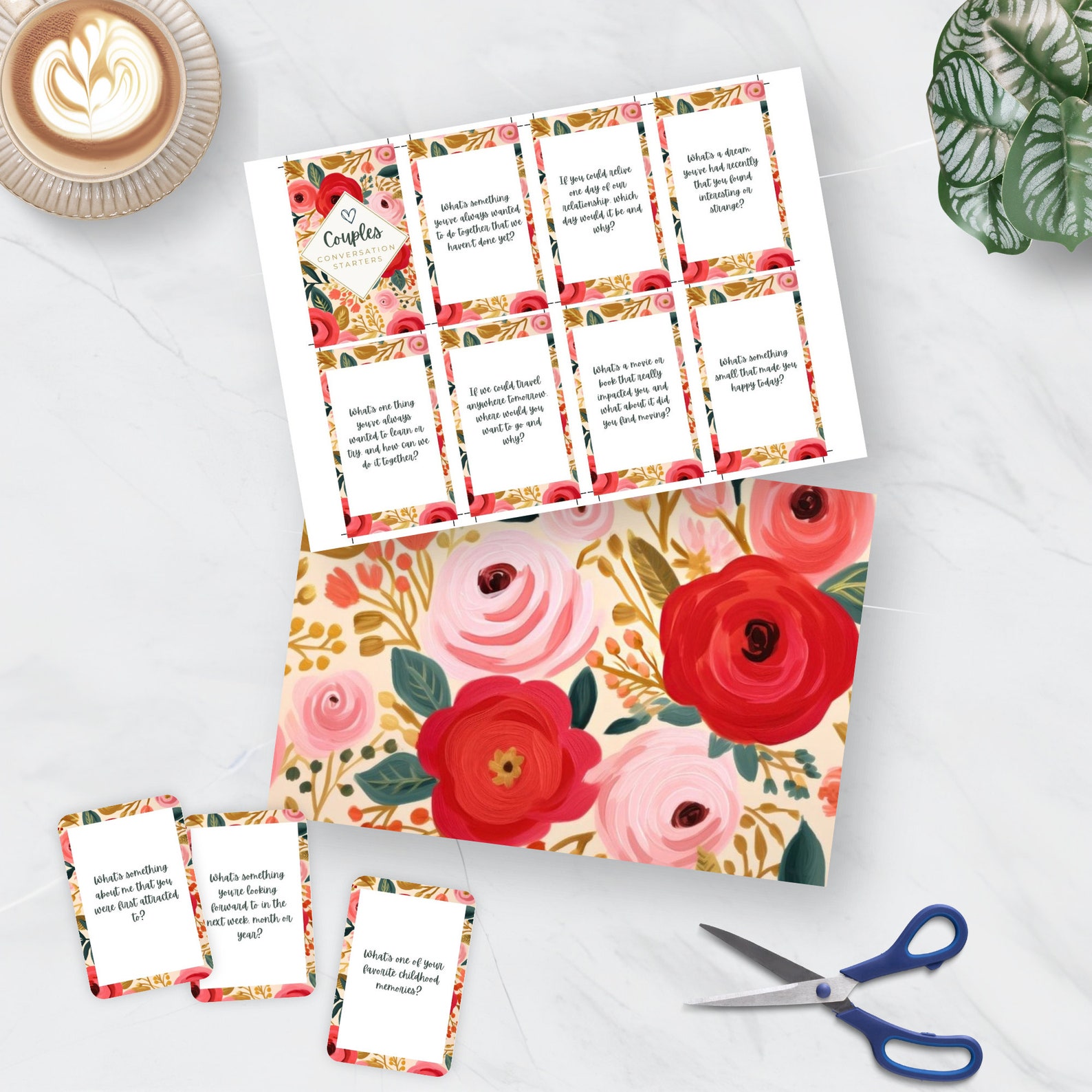 Date Night Conversation Cards for Couples, Question Prompt Starters ...
