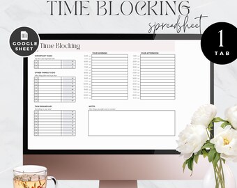 Time Blocking For Google Sheets, Daily Task Action List Tracker, Priority Template, Brain Dump, Hourly To Do, Digital Planning Checklist