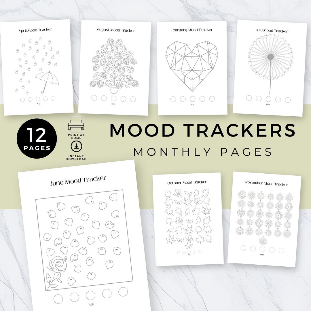 June Mood Tracker Journal Page Printable PDF Coloring Pages - Etsy