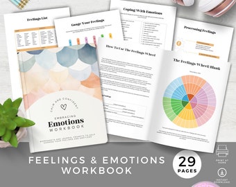 Emotional Regulation for Teens, Processing Emotions Workbook for Young Adults, Social Skills, Feelings Wheel Worksheets, Journal Prompts