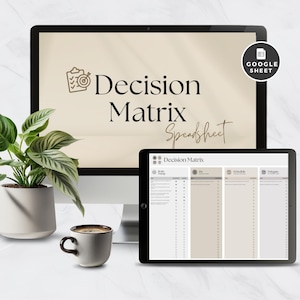 Decision Matrix Google Sheets, Eisenhower Priority Template, Brain Dump, Task Tracker, To Do List, Action Log, Digital Planner Checklist