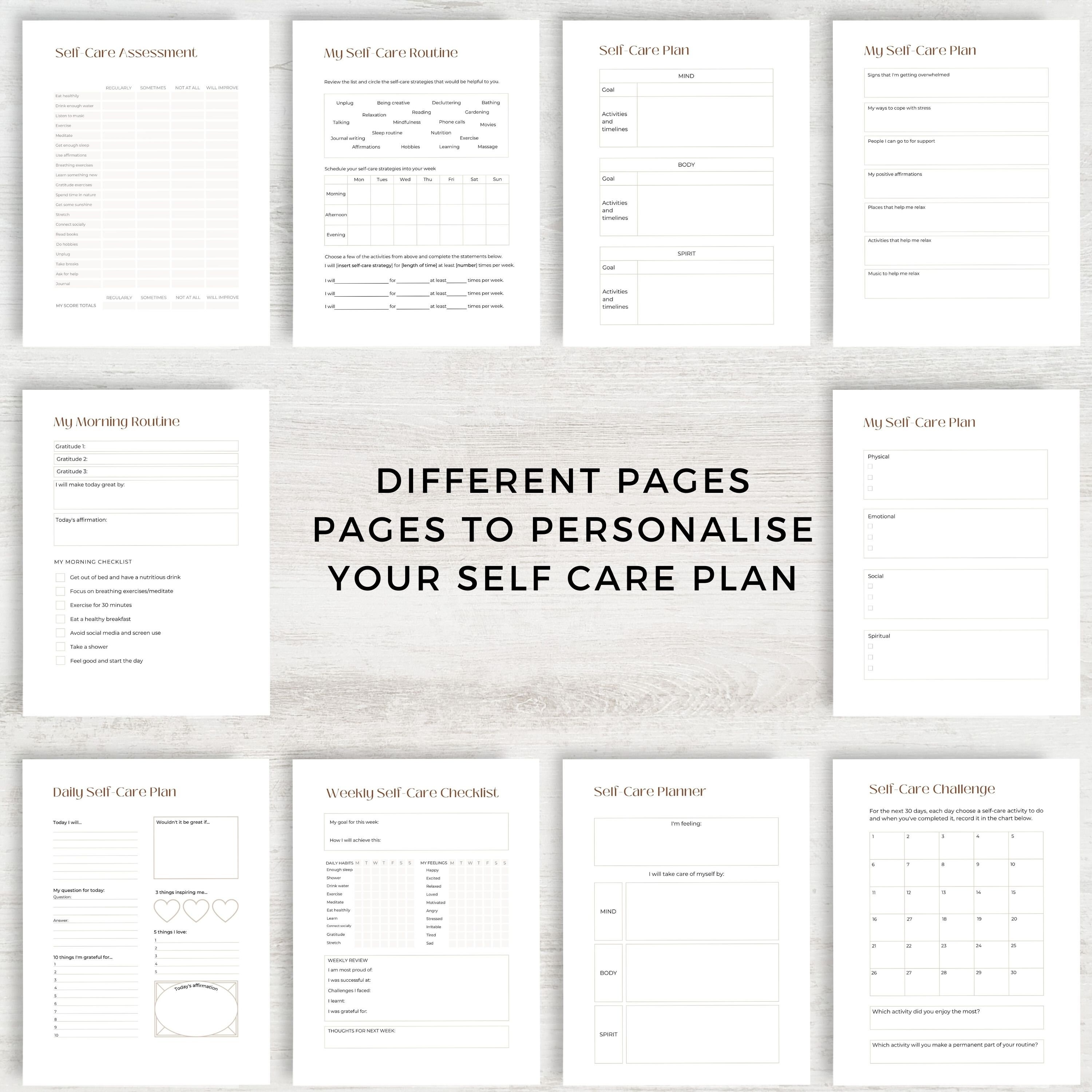 Menopause Self Care Planner, Printable, Self-care Ideas, Routines ...