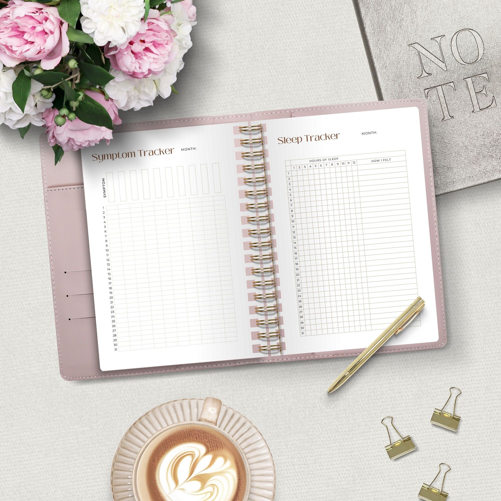 Health Trackers, Printable, Symptoms, Periods, Mood Journal, Sleep Log ...