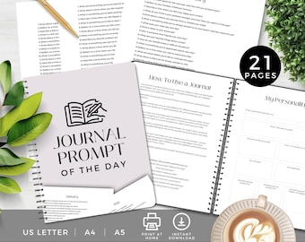 Eine Frage am Tag Journal, Tägliche Achtsamkeitspraxis, Saisonale Aufforderungen, 365 Anfänger Journaling, 5 Minuten tägliche Selbstpflege, druckbar