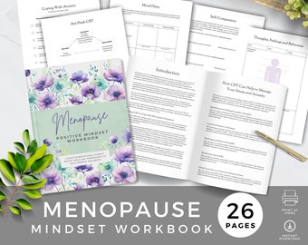 Menopause Positive Mindset Workbook, Cognitive Behavioral Therapy (CBT) Tools and Worksheets for Wellbeing, Self Care & Anxiety Journal, ABF