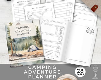 Camping Trip Planner, Outdoor Adventure Logbook, Fathers Day Gift, Memory Keeping, Campsite Tracker & Logs, Travel Journal, RV Camp Resource