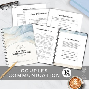 Couples Communication Worksheets, Relationships Workbook, Coaching Therapy Resource, Marriage Self Help Tool, Assertive Conversation Journal