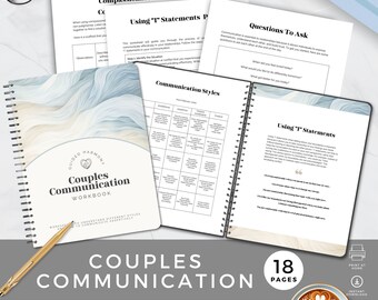 Couples Communication Worksheets, Relationships Workbook, Coaching Therapy Resource, Marriage Self Help Tool, Assertive Conversation Journal