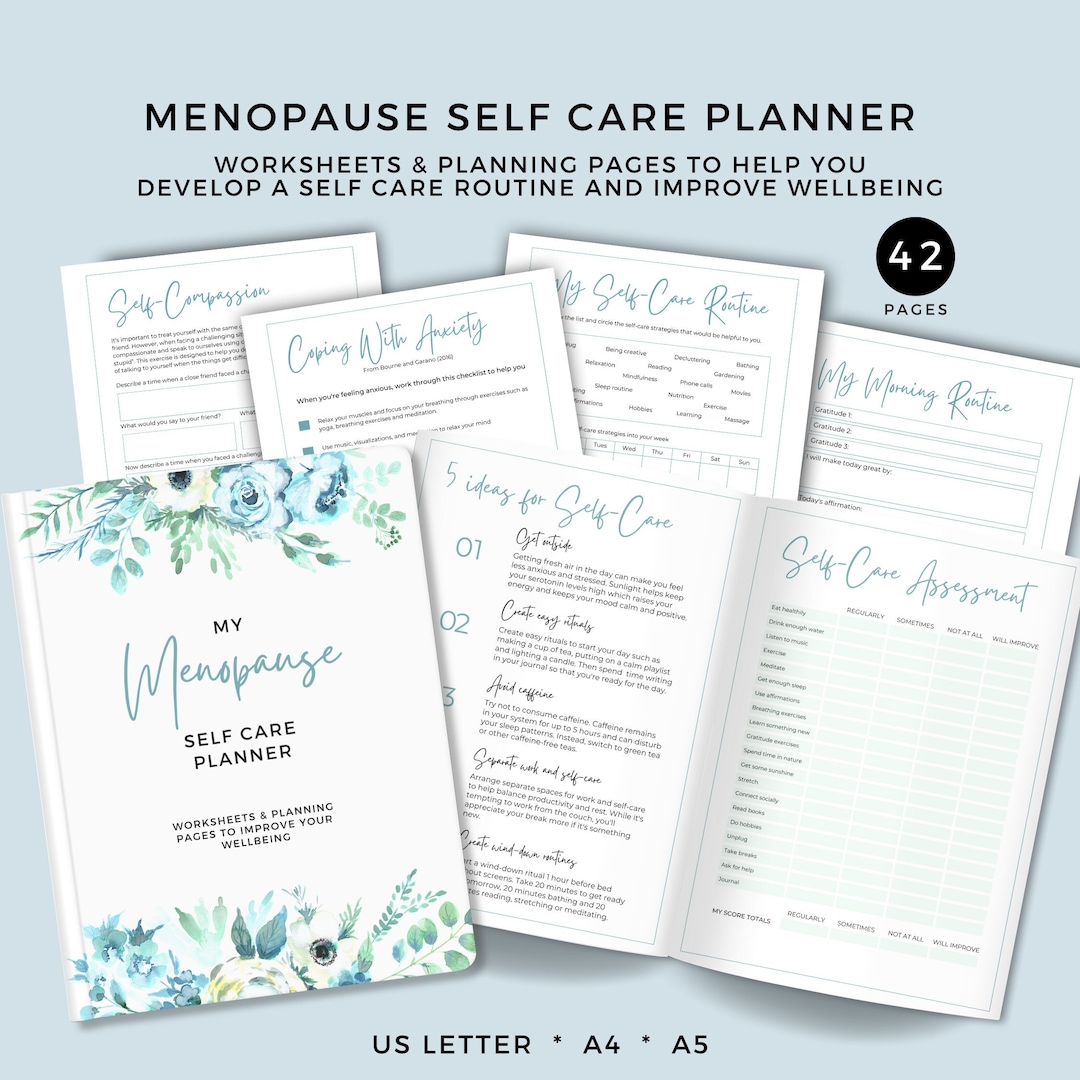Menopause Planner for Self Care, Routines & Checklists, Wellbeing