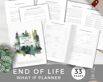 What If Binder Printable, End of Life Planner, In Case of Emergency, Medical History Template, Final Arrangements, Estate Planning, Guardian