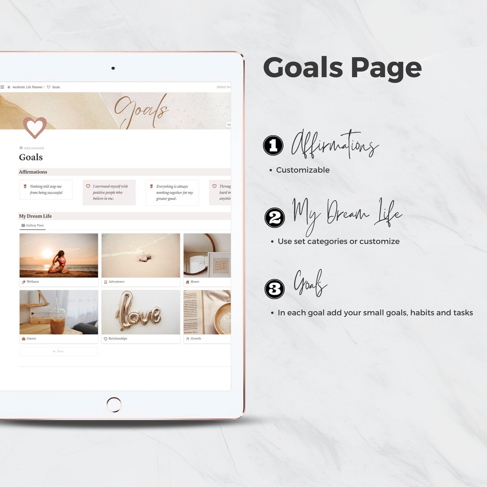 Notion Life Planner Template, Simple Aesthetic, All in One Personal