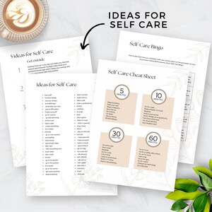Menopause Self Care Workbook, Printable PDF, Self-Care Ideas, Routines and Checklists, Perimenopause Journal, Wellbeing Worksheets, Digital image 4