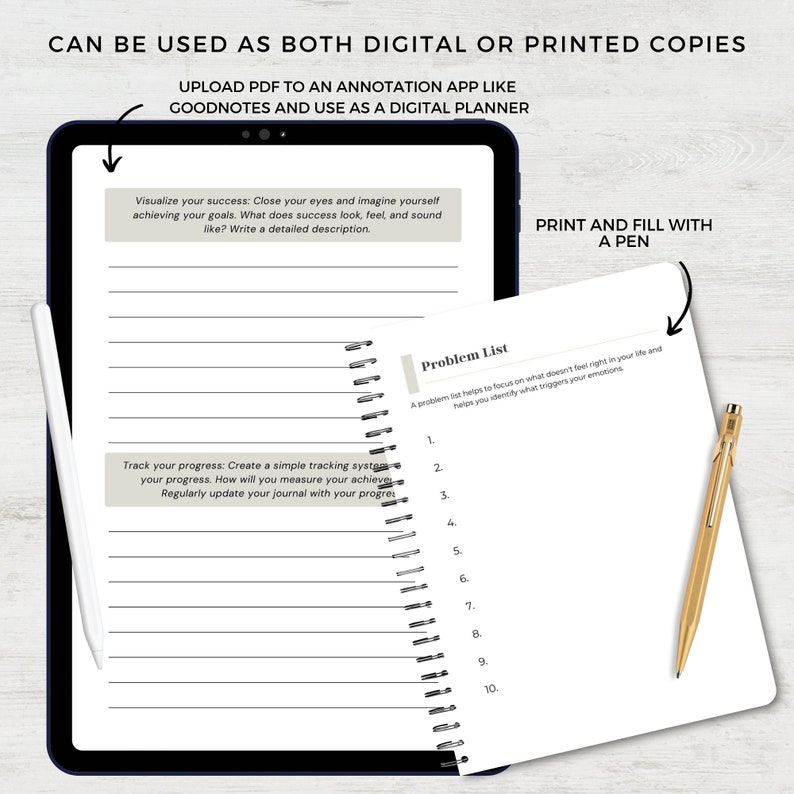 Journal Prompts for Goal Setting Worksheets, Problem Solving Workbook ...