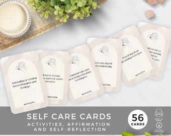 Self Care Activity and Affirmation Cards, 30 day Challenge, Self-Care Ideas and Gift, Daily Mindfulness and Positive Wellbeing, Self Love