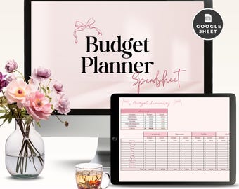 Budget Planner Google Sheet Spreadsheet, Simple Monthly Budgeting Tool, Personal Finance Bill Tracker, Digital Financial Template, Money