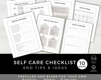 Self Care Wellbeing Checklist, Printable, Weekly Tracker, Activity Planner, Daily Mindfulness Journal, Self-Care Template, Digital